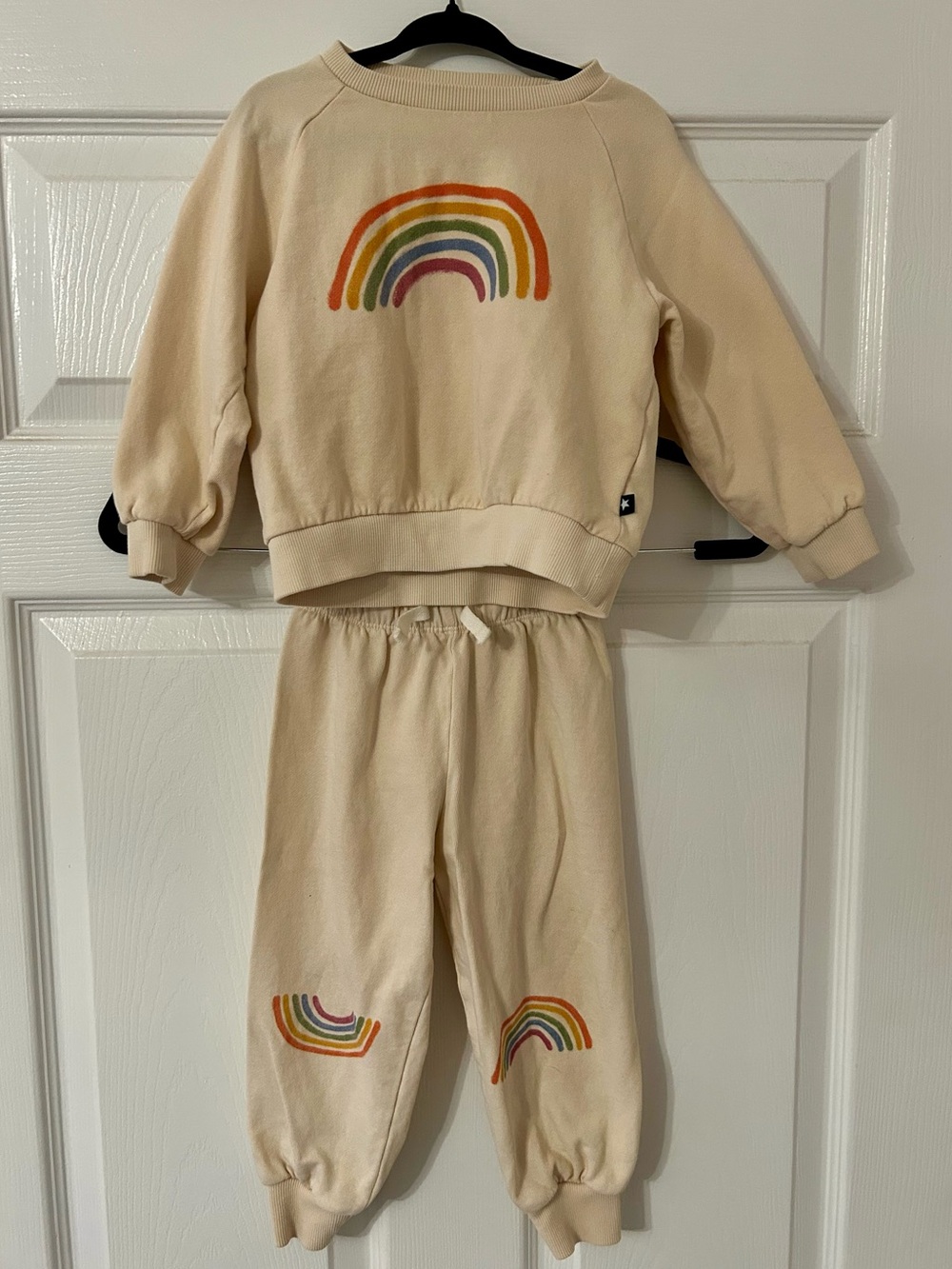 Molo Rainbow Printed Disc Sweatshirt and Simeon sweatpants - Size 2Y - Picture 2 of 9